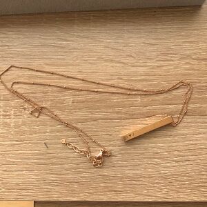 Origami owl rose gold long chain